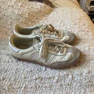 Adidas Samba cream and white shoe